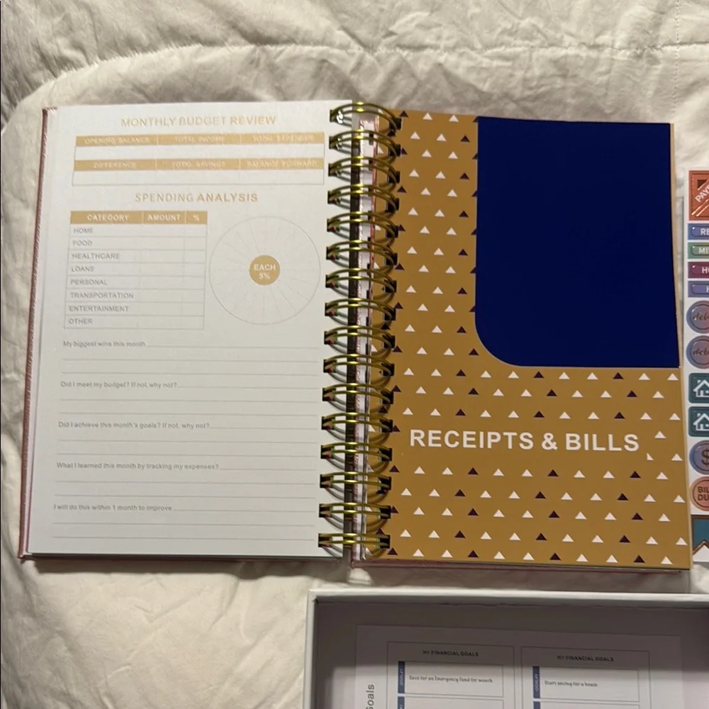 Elegant Pink and Gold Office Planner for Organization of monthly bills